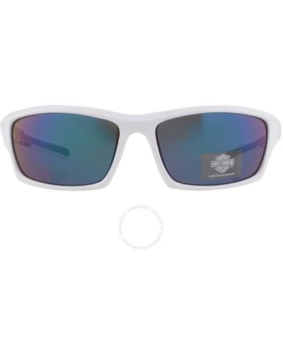 Harley Davidson Green Mirror Wrap Sunglasses Hd5045s 21q 63 - Blue