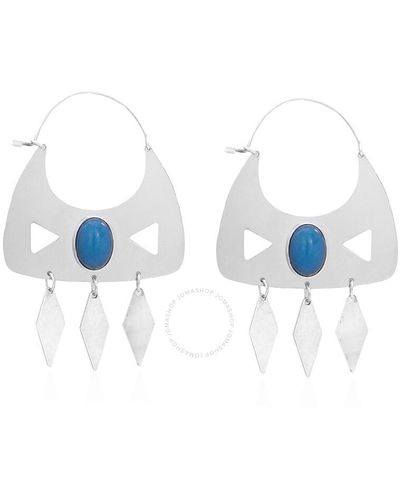 Isabel Marant Dark Green / Silver Boucle D'oreille Pendant Earrings - Blue