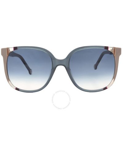 Carolina Herrera Dark Blue Shaded Square Sunglasses Ch 0062/s 0hbj/08 57