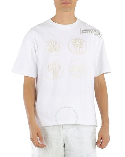 Roberto Cavalli Optical Embroidered Lucky Symbols T-shirt - White