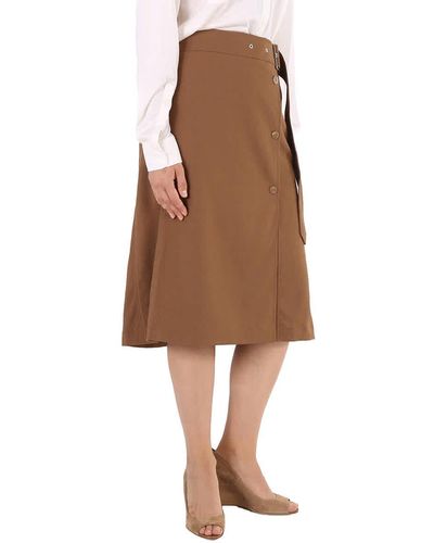 Burberry Keeley Belted Mid-length Skirt - Brown