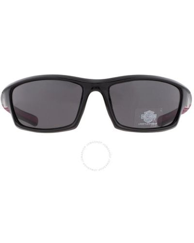 Harley Davidson Smoke Mirror Wrap Sunglasses Hd5045s 01c 63 - Gray