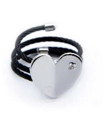 Charriol Mouni Diamond Black Pvd Heart Cable Ring