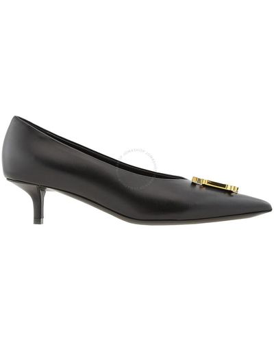 Burberry Madelina 40 Tb Logo Embellished Court Shoes - Black