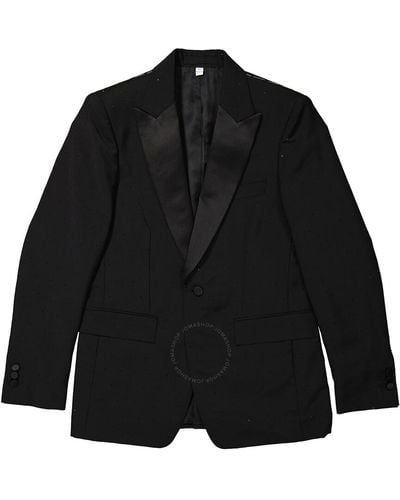 Burberry English-fit Rhinestone Mohair And Wool Tailored Jacket - Black