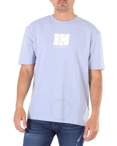 Calvin Klein Silver Sky Infinite Cool Logo Print Short Sleeve T-shirt - Blue