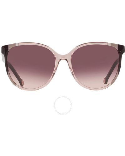 Carolina Herrera Burgundy Shaded Cat Eye Sunglasses Ch 0063/s 0c19/3x 58 - Black