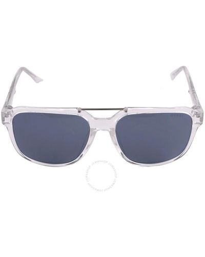 Guess Factory Mirror Square Sunglasses - Blue