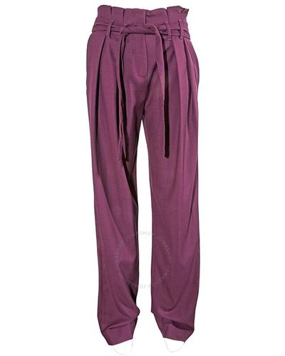 Victoria Beckham Trousers Pleat Tie Pant - Purple