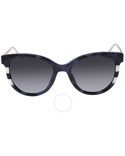 Carolina Herrera Smoke Gradient Cat Eye Sunglasses Shn623m 0l93 53 - Blue