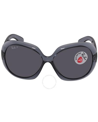 Ray-Ban Jackie Ohh Ii Transparent Gray Butterfly Sunglasses - Blue