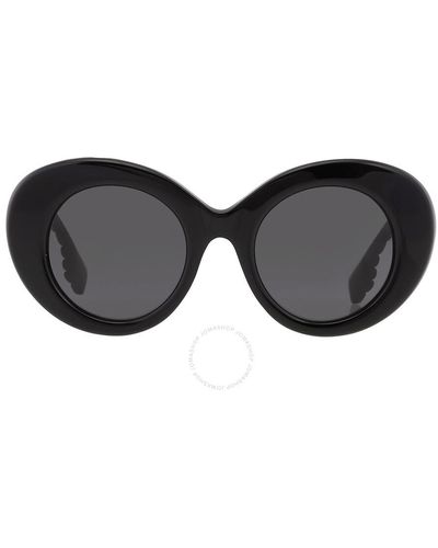 Burberry Margot Dark Gray Oval Sunglasses Be4370u 300187 49 - Black