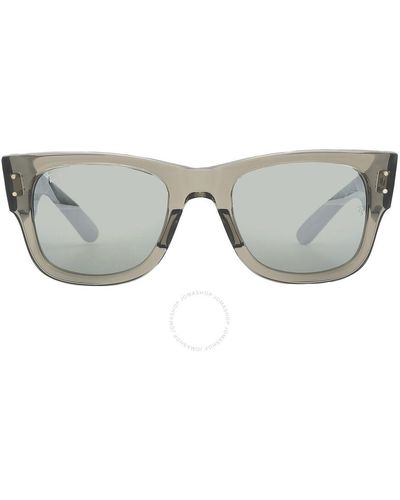 Ray-Ban Mega Wayfarer Silver Mirror Square Sunglasses Rb0840s 66355c 51 - Gray