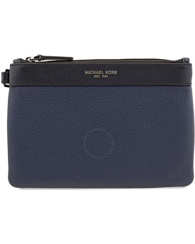Michael Kors Leather Small Travel Pouch - Blue