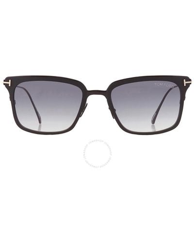 Tom Ford Hayden Smoke Gradient Square Sunglasses Ft0831 02b 54 - Multicolour