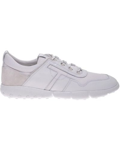 Tod's Fabric And Leather Low-top Sneakers - White