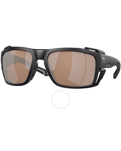 Costa Del Mar King Tide 8 Copper Silver Mirror Polarized Glass Wrap Sunglasses 6s9111 911103 60 - Multicolor