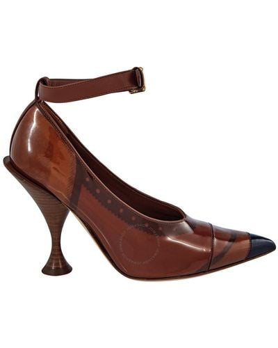 Burberry Evan 10 Pointed-toe Court Pumps - Brown