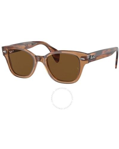 Ray-Ban Polarized Square Sunglasses Rb0880s 664057 52 - Brown