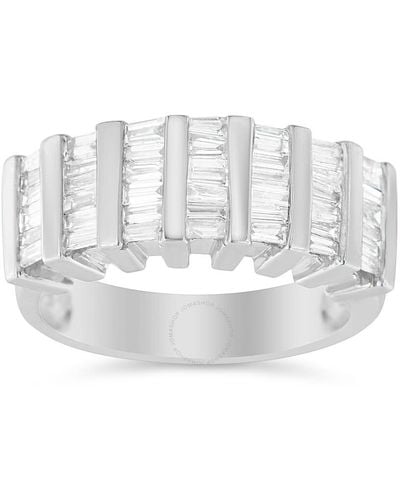 Haus of Brilliance Sterling Silver 1 Ct. Tdw Multi-row Baguette Diamond Ring - Metallic