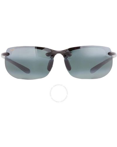 Maui Jim Banyans Universal Fit Neutral Grey Wrap Sunglasses 412n-02 70 - Blue
