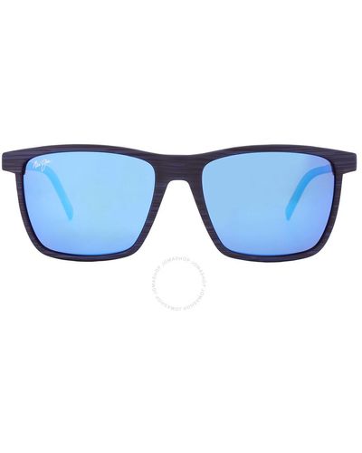 Maui Jim One Way Blue Hawaii Rectangular Sunglasses B875-03 55