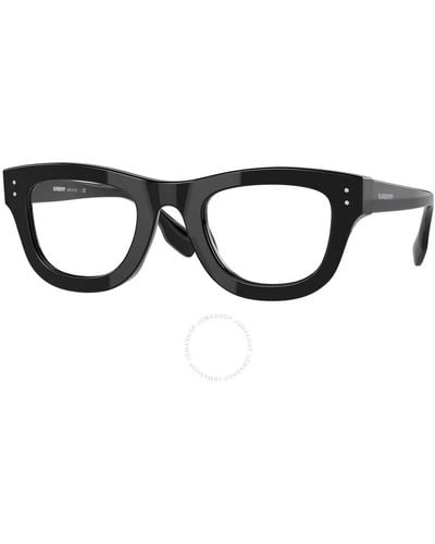 Burberry Sidney Clear Blue Light Filter Rectangular Sunglasses Be4352 3001sb 49 - Black