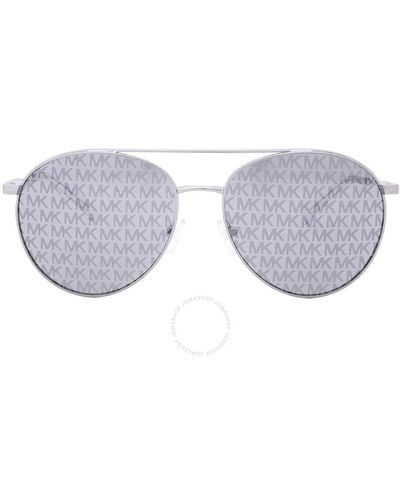 Michael Kors Arches Silver Logo Pilot Sunglasses Mk1138 1153r0 58 - Metallic