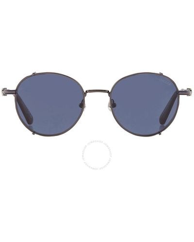 Moncler Owlet Blue Round Sunglasses Ml0286 08v 50