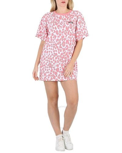 Moschino Salmon Leopard-print Sleepwear - Pink