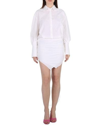 The Attico Long-sleeved Hatty Mini Dress - White
