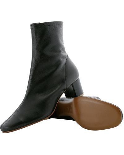 BY FAR Leather Sofia Ankle Boots - Black