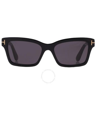 Tom Ford Mikel Smoke Cat Eye Sunglasses Ft1085 01a 54 - Blue