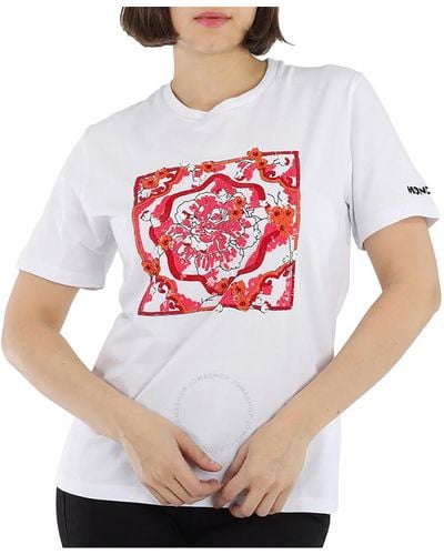 Moncler Short Sleeve Sequence Cotton T-shirt - White