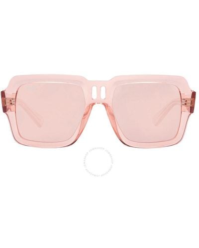 Ray-Ban Magellan Bio Based Pink Mirror Square Sunglasses Rb4408 67286x 54