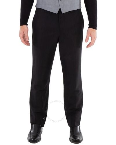 Burberry Dover Wool Linen Cropped Tailored Pants - Black