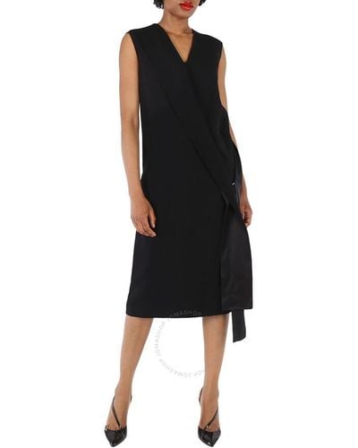Burberry Sash-detail Midi Dress - Black
