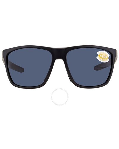 Costa Del Mar Cta Del Mar Ferg Xl Grey Polarized Polycarbonate Rectangular Sunglasses  901207 62 - Blue