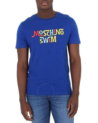 Moschino Swim Cotton Logo T-shirt - Blue