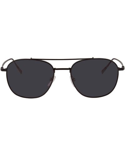 Ferragamo Dark Gray Pilot Sunglasses - Black