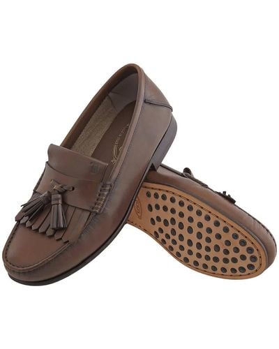 Tod's Fringe And Tassel Leather Loafers - Brown
