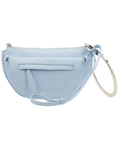Burberry Double Olympia Mini Leather Clutch Bag - Blue