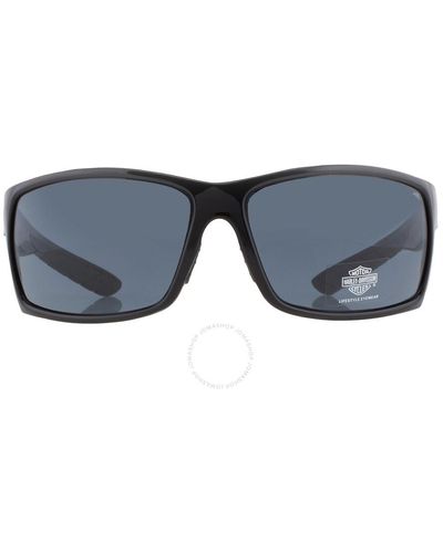 Harley Davidson Smoke Wrap Sunglasses Hd0677s 01a 64 - Blue