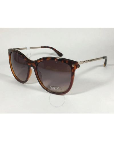 Guess Factory Brown Mirror Cat Eye Sunglasses Gf0302 52g 60 - White