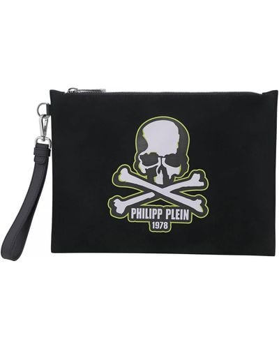 Philipp Plein Skull-print Clutch Bag - Black