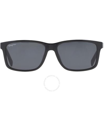 Ferragamo Dark Rectangular Sunglasses Sf938s 962 57 - Gray