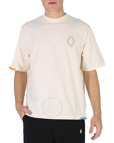 Marcelo Burlon Ecru Stitch Cross Cotton T-shirt - White