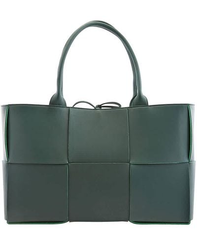 Bottega Veneta Raintree Medium Intreccio Leather Arco Tote Bag - Green