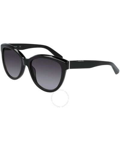 Calvin Klein Grey Gradient Cat Eye Sunglasses Ck21709s 001 56 - Black