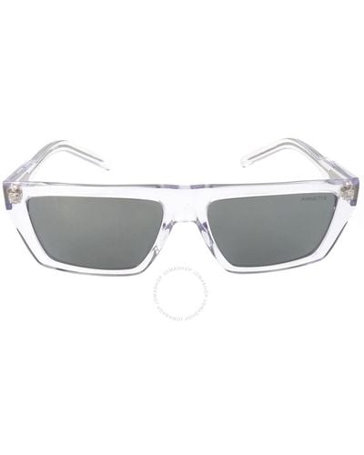Arnette Gray Mirror Silver Rectangular Sunglasses